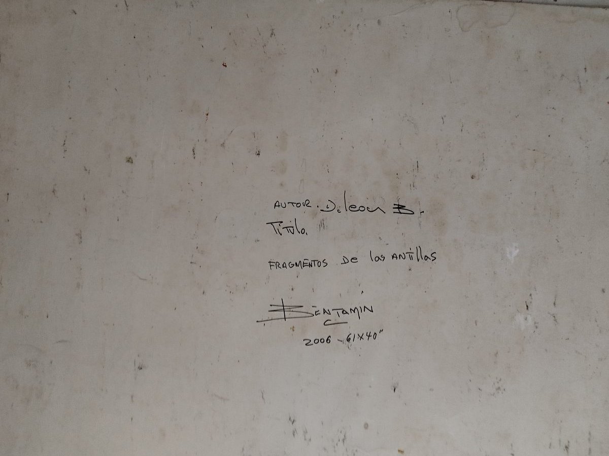 Respaldo Autografiado: Fragmento de las antillas