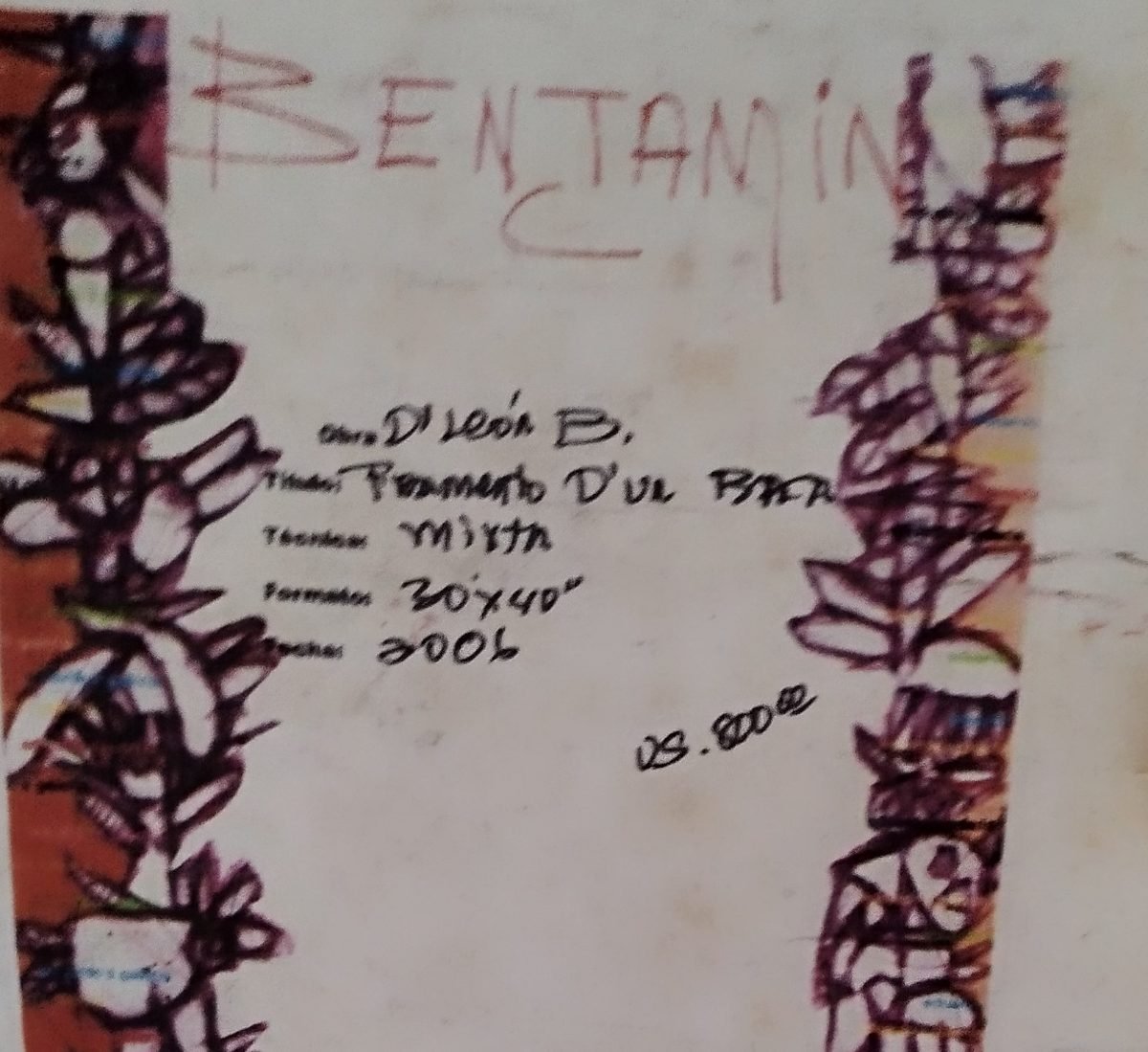 Respaldo Autografiado: Fragmento de un baca